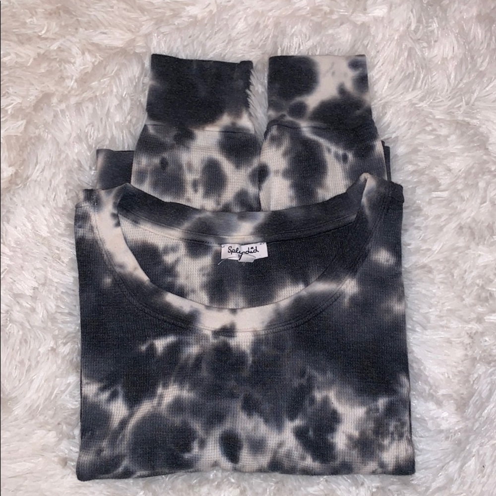 Splendid Tie Dye Waffle Knit